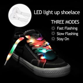 img 2 attached to LED Gloves And Shoelaces Set For Kids - Aywewii Light Up Rainbow Flashing Finger Gloves And LED Shoelaces - Perfect Toys For Boys And Girls Aged 5-16, Ideal For Xmas And Birthday Party Favors