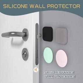 img 3 attached to Набор из 10 розовых силиконовых круглых дверных ручек с прочным клеем — утолщенные бамперы для защиты мебели и сохранения стен
