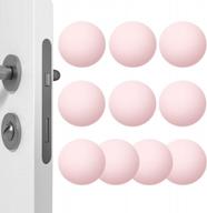 набор из 10 розовых силиконовых круглых дверных ручек с прочным клеем — утолщенные бамперы для защиты мебели и сохранения стен логотип