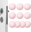 10-pack of pink silicone round door knob wall protectors with strong adhesive - thickened bumpers for furniture protection and wall preservation logo