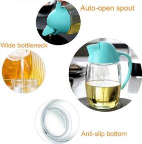 img 1 attached to Penguin Design Olive Oil Dispenser Bottle - No Drip, Automatic Cap, 21Oz Glass Container Perfect For Kitchen Oil And Vinegar Dispensing