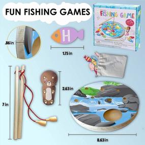 img 2 attached to Wooden Magnetic Fishing Game For Kids Ages 3-5 Years Old - ABC Alphabet Letters Counting Learning Toy Toddlers Montessori Fine Motor Skills