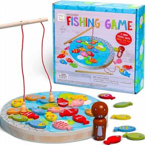 img 4 attached to Wooden Magnetic Fishing Game For Kids Ages 3-5 Years Old - ABC Alphabet Letters Counting Learning Toy Toddlers Montessori Fine Motor Skills