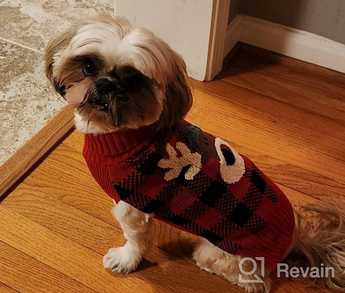 img 1 attached to KYEESE Valentine'S Day Small Dog Sweaters With Leash Hole Turtleneck Dog Knitting Sweater In Heart Leopard Pattern review by Allan Duman