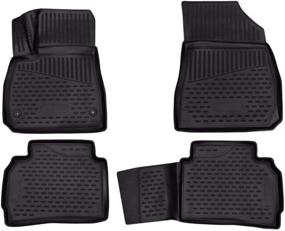 img 4 attached to Custom Fit All-Weather Floor Mats for 2016-2022 Chevrolet Malibu - Front & 2nd Row Seat Liner Set - Black