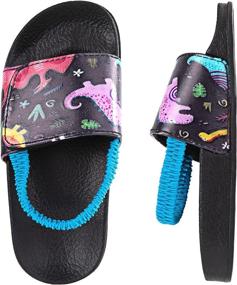 img 1 attached to Adorable Toddler Boys' Summer Sandals: Stylish and Comfortable Slides for Little Feet!