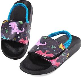 img 4 attached to Adorable Toddler Boys' Summer Sandals: Stylish and Comfortable Slides for Little Feet!