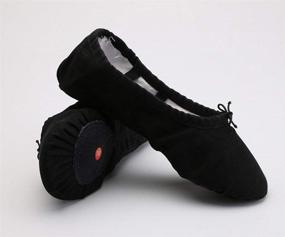 img 1 attached to Canvas Ballet Slippers For Women - Ideal For Yoga, Dance And Belly Practice Shoes With Split Soles