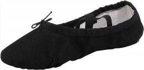 img 4 attached to Canvas Ballet Slippers For Women - Ideal For Yoga, Dance And Belly Practice Shoes With Split Soles