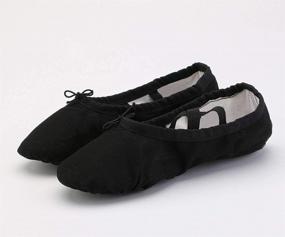 img 3 attached to Canvas Ballet Slippers For Women - Ideal For Yoga, Dance And Belly Practice Shoes With Split Soles
