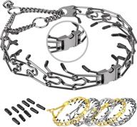 🐶 adjustable stainless steel dog chain collar with quick release buckle - ideal for small, medium, and large dogs logo