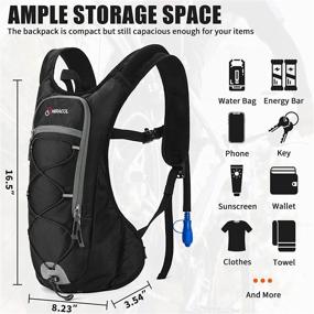 img 3 attached to 🎒 Водный рюкзак MIRACOL Hydration Pack: в комплекте 2-литровый водный пузырь - Изолированный гидрорюкзак для мужчин, женщин, детей - Идеально подходит для бега, велосипеда, катания на велосипеде, походов, фестивалей, горного велосипеда