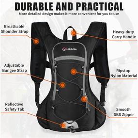 img 1 attached to 🎒 Водный рюкзак MIRACOL Hydration Pack: в комплекте 2-литровый водный пузырь - Изолированный гидрорюкзак для мужчин, женщин, детей - Идеально подходит для бега, велосипеда, катания на велосипеде, походов, фестивалей, горного велосипеда