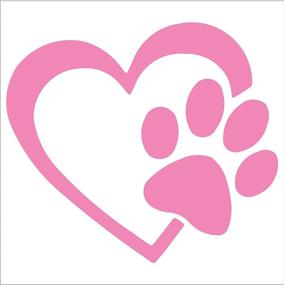 img 2 attached to 4-Inch HEART with DOG PAW Puppy Love Vinyl Decal in SOFT PINK - Ideal for Cars, Trucks, Windows, Walls, Laptops, and More