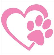 4-inch heart with dog paw puppy love vinyl decal in soft pink - ideal for cars, trucks, windows, walls, laptops, and more логотип