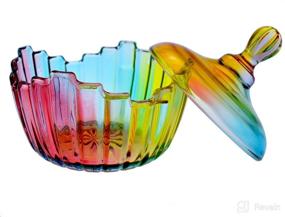 img 1 attached to 🌈 Stylish and Functional: SOCOSY Royal Rainbow Candy Shape Clear Glass Apothecary Jar Candy Jar Wedding Candy Buffet Jars Food Jar with Lid (10oz/27oz)