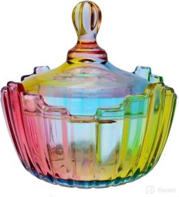 img 2 attached to 🌈 Stylish and Functional: SOCOSY Royal Rainbow Candy Shape Clear Glass Apothecary Jar Candy Jar Wedding Candy Buffet Jars Food Jar with Lid (10oz/27oz)