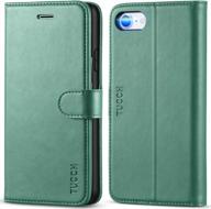 premium pu leather wallet case with stand and card slot for iphone se 2022/se 2020/iphone 8/7, magnetic flip cover and tpu interior case, myrtle green - compatible with iphone se3/se2/8/7 from tucch logo