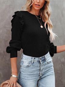 img 3 attached to Stay Chic And Comfy With Prinbara'S Women'S Knitted Crop Top Sweater