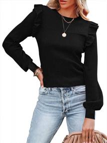 img 4 attached to Stay Chic And Comfy With Prinbara'S Women'S Knitted Crop Top Sweater