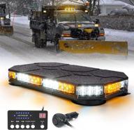 🚨 xprite led white amber rooftop strobe beacon lights bar with magnetic mount - emergency traffic security warning caution flashing plow light for construction vehicles, tow trucks, snowplow, and postal cars логотип