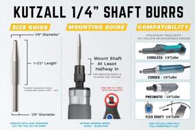 img 2 attached to Kutzall Original Taper Rotary Burr, 1⁄4" Shaft, Coarse - Woodworking Attachment For Bosch, DeWalt, Milwaukee, Makita. Abrasive Tungsten Carbide, 1⁄4" (6.3Mm) Head Dia. X 1-1⁄2" (38.1Mm) Length, T-14