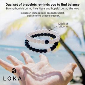 img 3 attached to Stylish And Comfortable Lokai Silicone Beaded Bracelet Pair In Black & White For Men And Women
