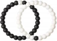 stylish and comfortable lokai silicone beaded bracelet pair in black & white for men and women logo