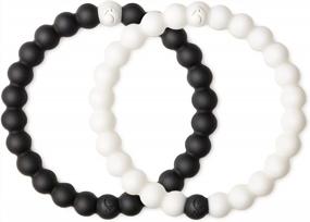 img 4 attached to Stylish And Comfortable Lokai Silicone Beaded Bracelet Pair In Black & White For Men And Women