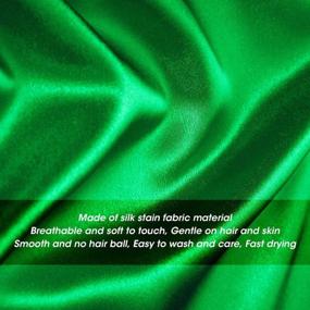 img 2 attached to Green Edges Scarf For Lace Frontal Wigs, Silk Edge Wrap & Yoga | Satin Edge Laying Scarf For Makeup, Facial & Sport
