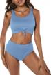 zaful women's high waisted tankini scoop neck knotted two pieces tankini set swimsuit 1 logo