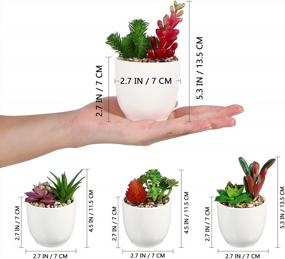 img 1 attached to IMIKEYA Artificial Succulents Plants - Fake Succulents Plants In Pot 4 Pack Small Faux Succulents Mini Potted Plants Plastic Succulents Plants Artificial Plants For Home Office Room Desk Decor