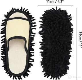 img 3 attached to 🧦 Unisex Chenille Mop Slippers - Detachable and Machine Washable Lazy House Floor Cleaning Tool for Linen, Microfiber, Dust, Hair, and Dirt Shoe Cleaning