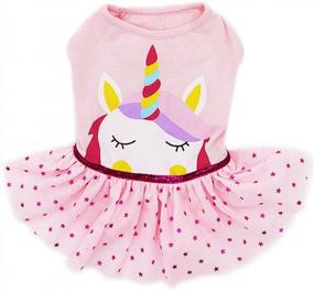 img 4 attached to KYEESE Dog Pink Dresses Unicorn Princess For Small Dog Party Birthday Dress Tutu Formal Dresses