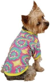 img 2 attached to 🌟 Vibrant Yellow Starburst Tie Dye Dog Pullover Tee - Large Size (20-Inch) - Casual Canine Polyester/Cotton