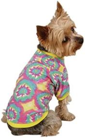 img 1 attached to 🌟 Vibrant Yellow Starburst Tie Dye Dog Pullover Tee - Large Size (20-Inch) - Casual Canine Polyester/Cotton