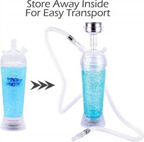 img 2 attached to Portable Hookah Set With LED Water Vase, Flexible Tube, Charcoal Bowl And Shisha Accessories For Enhancing Flavor & Aromas (Blue)