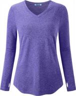 stylish and functional: fulbelle women's v-neck tunic top with thumbholes for workouts logo