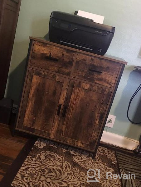 img 1 attached to Dark Black Floor Storage Cabinet With 2 Drawers And Doors, Accent Kitchen Cupboard, Free Standing Side Cabinet For Living Room, Bedroom, Hallway, Kitchen review by Dexter Pullen