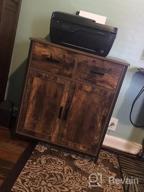 img 1 attached to Dark Black Floor Storage Cabinet With 2 Drawers And Doors, Accent Kitchen Cupboard, Free Standing Side Cabinet For Living Room, Bedroom, Hallway, Kitchen review by Dexter Pullen