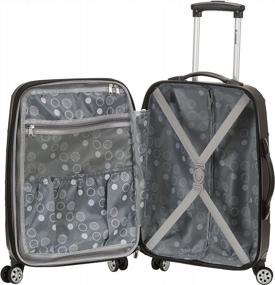 img 1 attached to Travel In Style With Rockland'S Black Wave Hardside Spinner Luggage - 20-Inch Carry-On For Easy Maneuverability