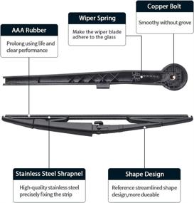 img 3 attached to 🚗 MIKKUPPA Rear Wiper Arm Blade for 2005-2010 Jeep Grand Cherokee - Replacement 05139836AB Back Windshield Wiper Assembly - All Season Natural Rubber Window Cleaning