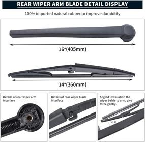 img 2 attached to 🚗 MIKKUPPA Rear Wiper Arm Blade for 2005-2010 Jeep Grand Cherokee - Replacement 05139836AB Back Windshield Wiper Assembly - All Season Natural Rubber Window Cleaning