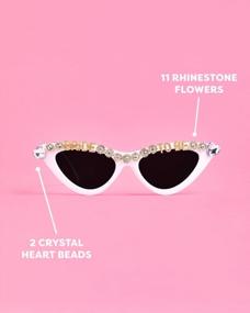 img 1 attached to Bachelorette Party Bride To Be Sunglasses - White Cat Eye Bedazzled Bach Decoration, Bridesmaid Sunnies Favor, Bride To Be Gift + Bridal Shower Supplies By Xo, Fetti