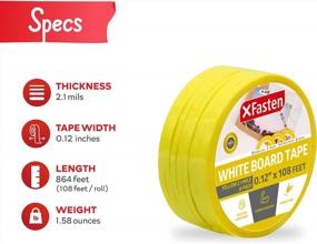 img 3 attached to XFasten Yellow White Board Skinny Tape Thin Tape For Dry Erase Board, Automobile, Violin, Whiteboard 8 Rolls Draping Tape For Textiles Art Tape For Indoor And Outdoor Uses Pinstripe Tape