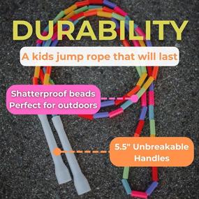 img 1 attached to Segmented Beaded Kids Jump Rope For Exercise And Outdoor Activities - Durable And Shatterproof - Easily Adjustable And Light Weight Skipping Rope For Kids