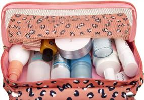 img 3 attached to Leopard Narwey Hanging Travel Toiletry Bag: Waterproof Cosmetic Make Up Organizer For Women & Girls
