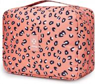 leopard narwey hanging travel toiletry bag: waterproof cosmetic make up organizer for women & girls logo