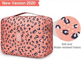 img 2 attached to Leopard Narwey Hanging Travel Toiletry Bag: Waterproof Cosmetic Make Up Organizer For Women & Girls
