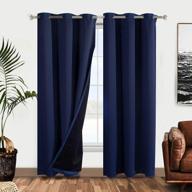 wontex royal blue blackout curtains: insulating, noise reducing & sun blocking for bedroom and living room, 42x84 inches, 2 panels logo